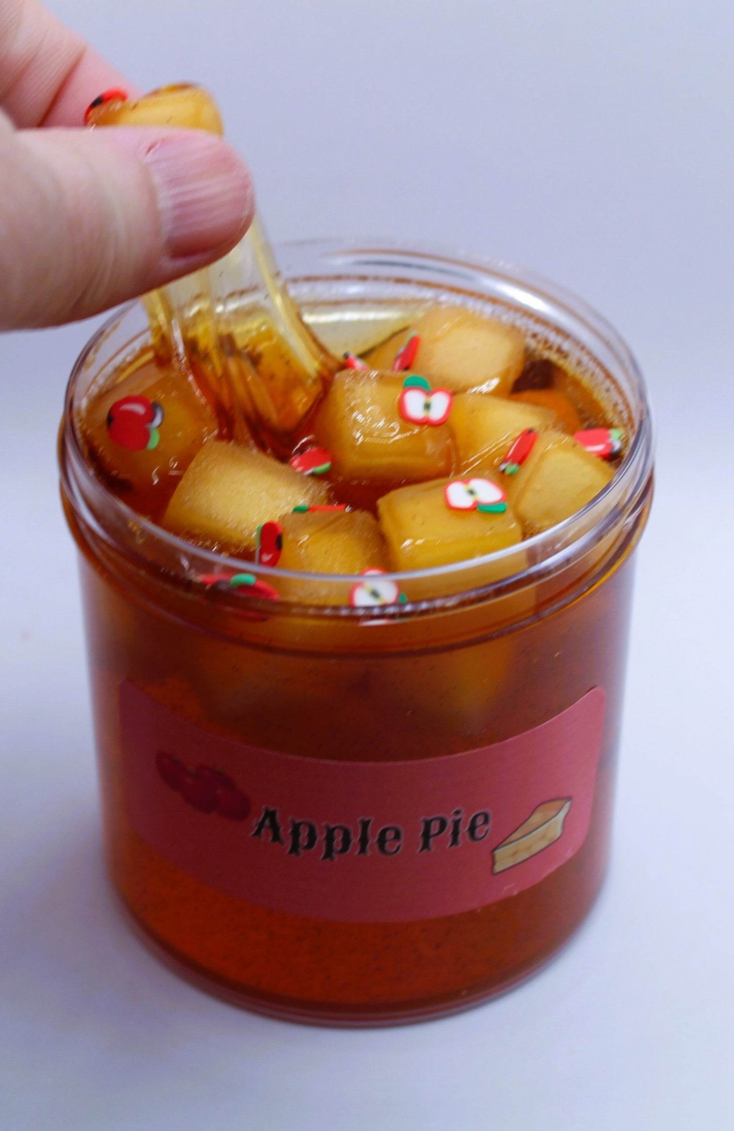 Apple Pie Slime - Jelly Cube Clear Slime - Lightly Scented Apple pie slime